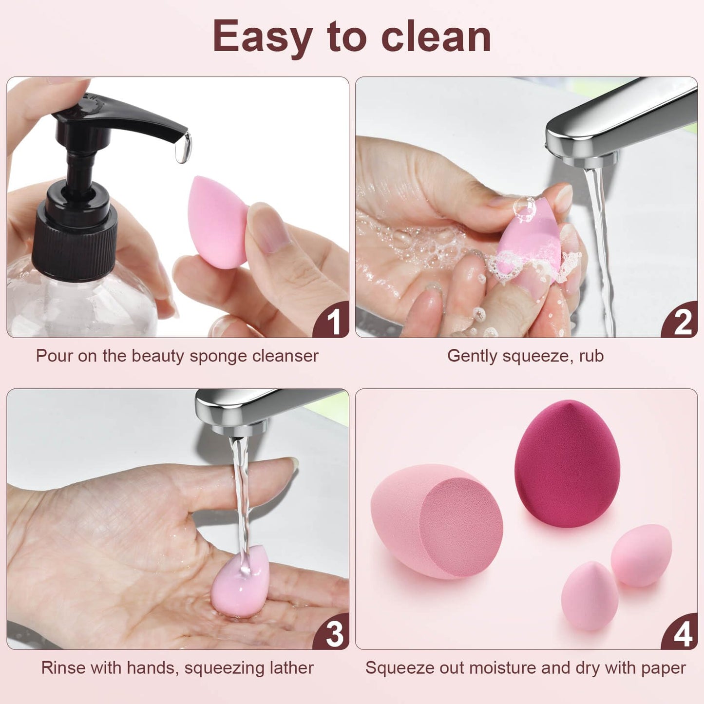 16PCS Makeup Sponge Set, with Triangle Powder Puff Beauty Blender Sponge and Mini Sponge For Foundation Concealer And Powder