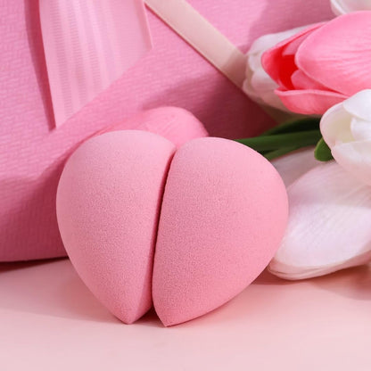 BEAKEY Flat Duo Patented Makeup Sponge Set of 2, Latex Free Pink Beauty Sponge for Foundation and Powder Application, Soft Blending Sponges, Large Flat Design, BeautyTools for Makeup Lovers